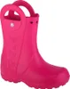 A single pink Crocs rain boot for kids. Produktbild-Vorschau