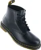 A black leather boot on a white background. Voir les images du produit