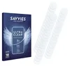 A product box for screen protectors and a stack of clear circular screen protectors. Produktbild-Vorschau