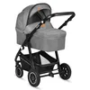 A studio shot of a gray baby stroller against a white background. Produktbild-Vorschau