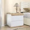 Nachttisch, Nachtschrank mit zwei Schubladen, Nachtkommode, Produktbild-Vorschau 2