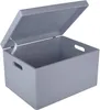 Creative Deco Šedá drevená škatuľa s vekom | 40 x 30 x 24 Náhľad obrázku produktu 3