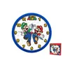 A Super Mario themed clock with characters Mario and Luigi, shown on a white background. A small box with the same clock design is visible to the right. Produktbild-Vorschau