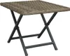 A folding table with a woven top and metal legs, isolated on a white background. Anteprima dell’immagine prodotto