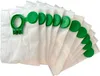 A fan of white vacuum cleaner bags with green plastic connectors. Produktbild-Vorschau