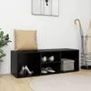 vidaXL Lavica na topánky čierna 105x35x35 cm Materiál drevo Náhľad obrázku produktu 2