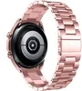 The back of a rose gold smartwatch with a metal link band is shown against a white background. Produktbild-Vorschau