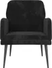 A black velvet armchair with metal legs is shown from the front against a white background. Náhľad obrázku produktu
