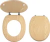A wooden toilet seat and lid are shown against a white background. The seat is open, revealing the inside, and the lid is closed. Náhľad obrázku produktu