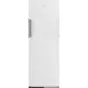 A white upright freezer against a white background. Voir les images du produit