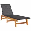 Sonnenliegen 2 Stk. Schwarz Braun Poly Rattan Massivholz Produktbild-Vorschau 3