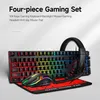 A gaming keyboard, mouse, headset, and mousepad are displayed on a white background. Voir les images du produit