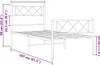 Bettgestell mit Kopf- und Fußteil Metall Weiß 100x200 cm Produktbild-Vorschau 6