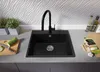 PRIMAGRAN Spülbecken Schwarz Metallic 58x50cm, Granitspüle Produktbild-Vorschau 3