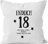 Kissenbezug Endlich 18 zum Geschenk zum 18. Geburtstag Produktbild-Vorschau 1