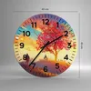 Wanduhr - Rund - Glasuhr - Baum Wiese Feld - 40x40cm - Produktbild-Vorschau 3