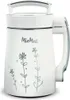A white appliance with a silver handle and trim, decorated with a floral pattern. Produktbild-Vorschau