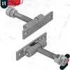 Two metal hinges with bolts and nuts are shown against a blueprint background. Produktbild-Vorschau