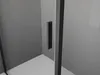 A close-up view of a shower door handle and frame. Produktbild-Vorschau
