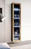 Vigo Glass'180' 180/40/30 Schwarz/Wotan Eiche Vitrine Produktbild-Vorschau 4