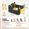 A product image showing a dog car seat with dimensions and product parameters. Náhled obrázku produktu