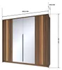 4-türiger Kleiderschrank LUPO 230 cm Eiche Dunin 2 Spiegel Produktbild-Vorschau 4