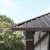 Close-up of the roof and side curtains of a garden gazebo. Anteprima dell’immagine prodotto