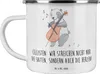 Mr. & Mrs. Panda Camping Emaille Tasse Cello Herz - Weiß - Produktbild-Vorschau 1