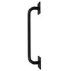 A black door handle with mounting plates on a white background. Produktbild-Vorschau