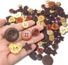 Set di bottoni 100 pezzi fatti a mano in legno marrone fai Anteprima dell’immagine prodotto 1