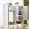 Merax Schuhschrank mit 2 Türen, Sideboard mit 1 Schublade Produktbild-Vorschau 2