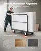 A man is pushing a large, flat panel on a cart with wheels. Anteprima dell’immagine prodotto