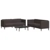 The Living Store 2-tlg. Sofagarnitur Dunkelbraun Stoff Produktbild-Vorschau 2