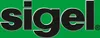 The image shows the brand name 'sigel' in large black letters with a white outline and a subtle grey shadow, set against a vibrant green background. A small registered trademark symbol is visible to the right of the brand name. Podgląd zdjęcia produktu
