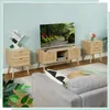 Comodino Relaxdays, set da 2, 2 cassetti, rattan, effetto Anteprima dell’immagine prodotto 2