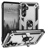 A silver and black rugged phone case with a ring holder, shown from multiple angles. Produktbild-Vorschau