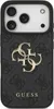 A close-up of a black phone case with a repeating Guess logo pattern and a large gold Guess logo in the center. Náhled obrázku produktu
