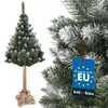 A close-up view of a frosted artificial Christmas tree with a tag attached. Produktbild-Vorschau
