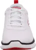 Front view of a white Skechers sneaker with red accents. Produktbild-Vorschau
