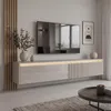 Modernes TV-Lowboard 170 cm LUMI IV Kaschmir Hochglanz - Produktbild-Vorschau 2