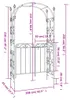 vidaXL Zahradní oblouk s bránou černý 108x45x235 cm Ocel Náhled obrázku produktu 8