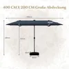 COSTWAY Doppelsonnenschirm 400x200cm mit Kurbel, Ständer & Produktbild-Vorschau 7