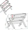 Diagrams showing dimensions of a wooden planter. Produktbild-Vorschau