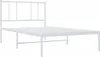 vidaXL Postel s čelem kovová bílá 90x200 cm Náhled obrázku produktu 3
