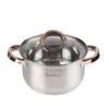 A stainless steel pot with a glass lid and gold-colored handles is shown against a white background. Náhľad obrázku produktu