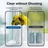 Comparison of two phone screen protectors, one "new upgraded privacy film" and one "old privacy film", showing clarity and privacy differences. Produktbild-Vorschau