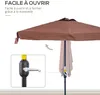 Outsunny Demi parasol - parasol de balcon 5 entretoises Voir les images du produit 3