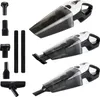 A collage of a cordless vacuum cleaner and its accessories, shown from different angles and with different attachments. Anteprima dell’immagine prodotto