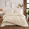 ZIRVEHOME Bettwäsche 200x220 Creme Damast Streifen – Produktbild-Vorschau 2