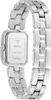 A close-up, back view of a silver and white Guess watch with a metal band. Produktbild-Vorschau